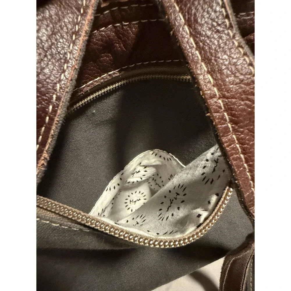 Myra Bag‎ Canvas Genuine Leather Cow Hide Backpack Western Festival Up Cycled